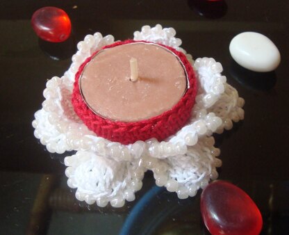 Beaded Lotus Candle Holder