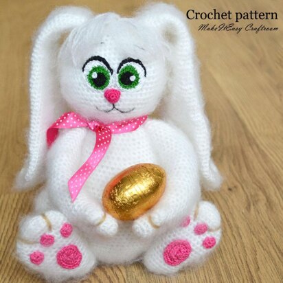 Crochet bunny. Rabbit amigurumi. Easter bunny. Floppy ears bunny. Long ears rabbit