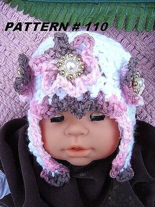 Frilly Edge Earflap Hat | Crochet Pattern 110