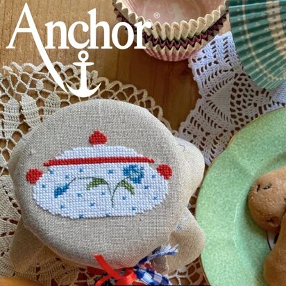 Anchor Embroidered Jar Lid - Tureen - ANC003-141 - Downloadable PDF