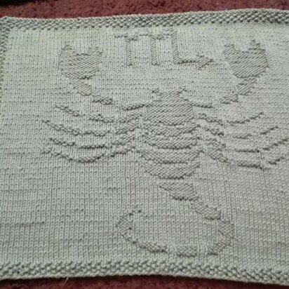 Dishcloth Scorpio Zodiac - knitting pattern