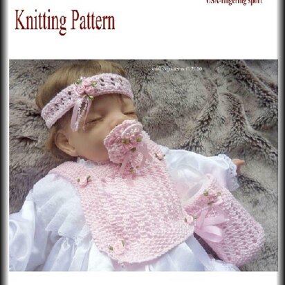 Dummy, Bib & Bottle Cover For Doll Knitting Pattern #145