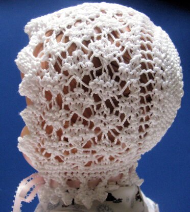 Victorian Diamond Lace Baby Bonnet
