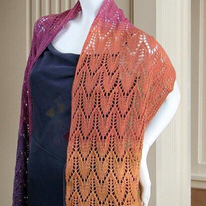 Fire in the Sky Shawl