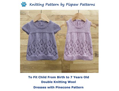 Children's Pinecone Dresses (no 137) Knitting Pattern