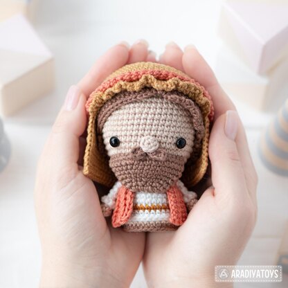 4 in 1 Nativity Crochet Pattern Set Mary Baby Jesus Joseph Stable DIY Christmas Mini Amigurumi Patterns Nativity Scene (Tutorial PDF file) by AradiyaToys (Olka Novytska)