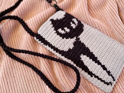 Mobile phone crossbody shoulder bag crochet pattern T25