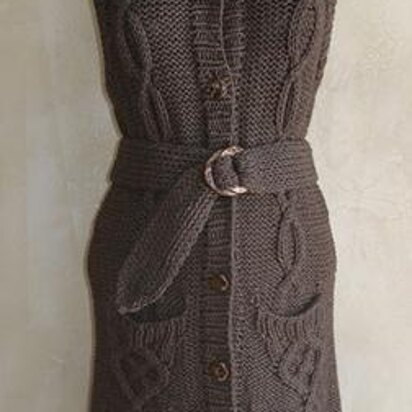 #71 Intricately Cabled Long Vest