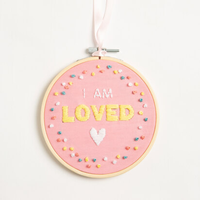 Wool Couture I Am Loved Printed Embroidery Kit