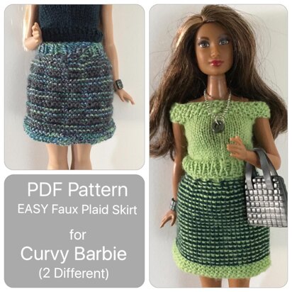 Curvy Barbie Faux Plaid Skirt