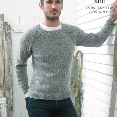 Man’s Sweater and V Neck Cardigan in King Cole Authentic DK - 4131 - Downloadable PDF