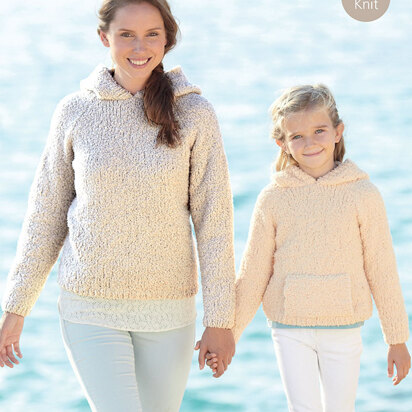 Ladies and Girls Hooded Sweaters in Sirdar Snuggly Snowflake Chunky- 7049 - Downloadable PDF