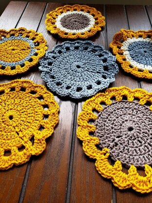 Crochet Sunflower Coasters