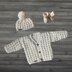 Caleb Baby Cardigan Hat and Booties Set