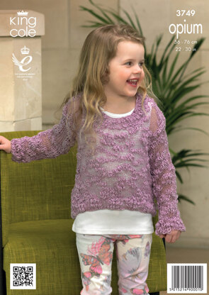 Girls' Sweaters in King Cole Opium - 3749