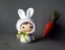 White Bunny Doll with carrot. Tanoshi series toy.