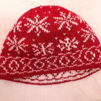 Reversible Snowflake Kisses Hat