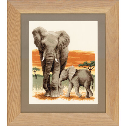 Vervaco Elephant's Journey Cross Stitch Kit - 26cm x 30cm