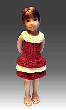 Doll Dress Knitting Pattern. Fits Kidz and Cats, 18 inch slim dolls