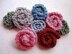 606, KNITTED rolled rose, and leaf