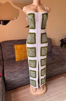 Granny square maxi dress