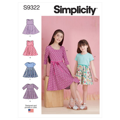 Simplicity Children's and Girls' Pullover Dresses S9322 - Sewing Pattern
