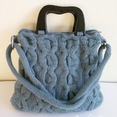 Teal blue cabled handbag