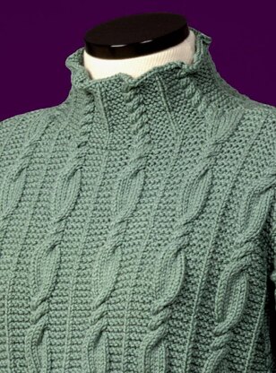 Cable and Garter Stitch Turtleneck #116