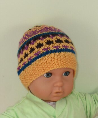 Baby and Toddler Simple Fairisle Beanie Hat