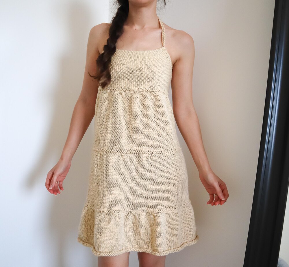 knee length dresses for ladies Caramel Floral 3 tier dress main image 1