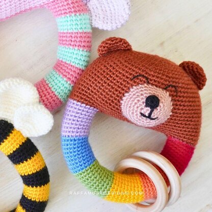 Rainbow Bear Baby Rattle