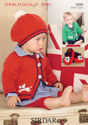 Cardigans, Beret and Shoes in Sirdar Snuggly DK - 1894 - Downloadable PDF