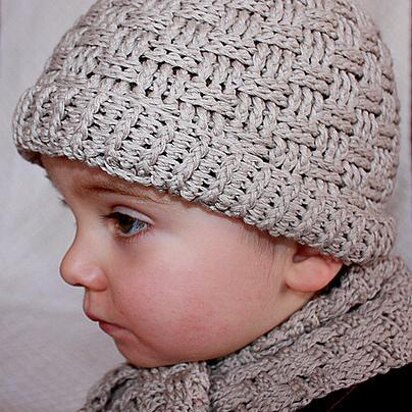 Basketweave Boy Hat and sca...