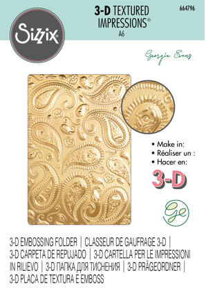 Sizzix 3-D Textured Impressions Embossing Folder - Paisley by Georgie Evans