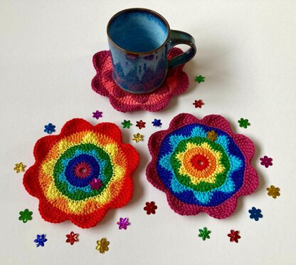 Rainbow flower coaster II by HueLaVive