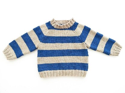 Striped Raglan Jumper Cardigan Opt. Hood