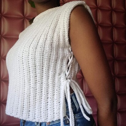 Ribbed crochet vest top