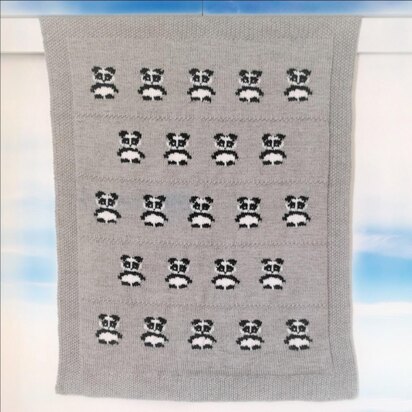 I Love Pandas Blanket - knitting pattern