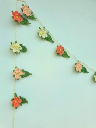 Spring easter flower garland