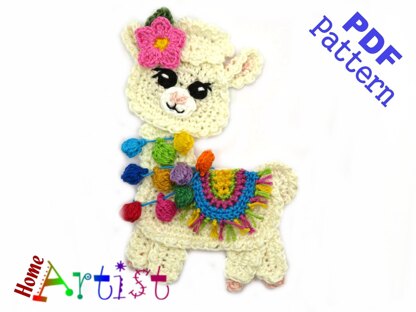 Llama Crochet Applique Pattern