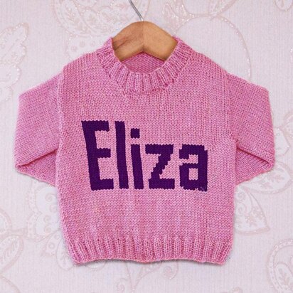 Intarsia - Eliza Moniker Chart - Childrens Sweater