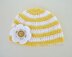 Crochet Stripe Baby Hat with Detachable Flower