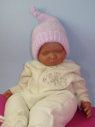 Baby Garter Stitch Topknot Pixie Hat