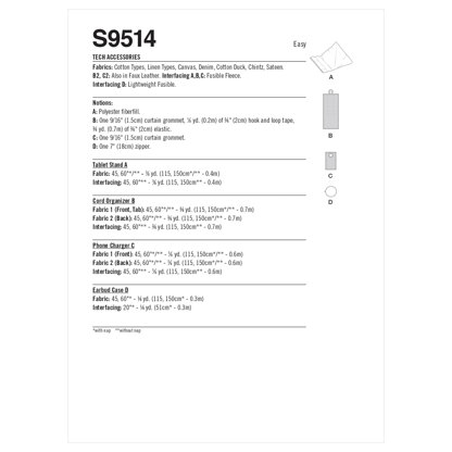 Simplicity Tech Accessories S9514 - Paper Pattern, Size OS (One Size Only)