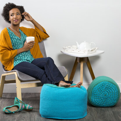 Crochet Poufs in Premier Yarns Everyday Bulky - Downloadable PDF