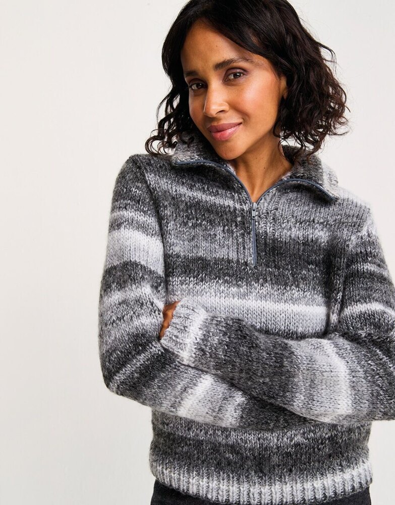 Quartz Zip Collar Jumper Knitting Pattern in Sirdar Jewelspun With