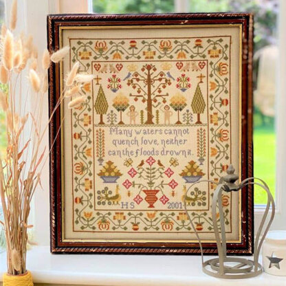 Historical Sampler Company Adam and Eve Sampler Cross Stitch Kit - 33cm x 39cm