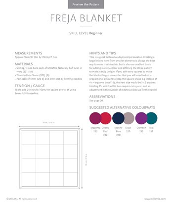 Freja Blanket - Knitting Pattern For Babies in MillaMia Naturally Soft Aran