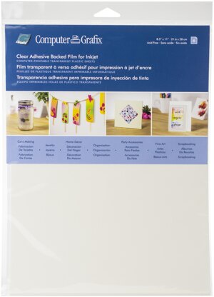 Grafix Ink Jet Adhesive Film 8.5"X11" 6/Pkg - Clear