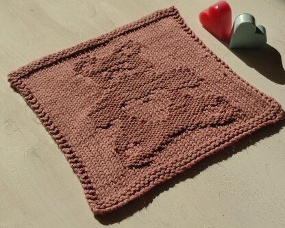 Teddy knit purl face cloth square